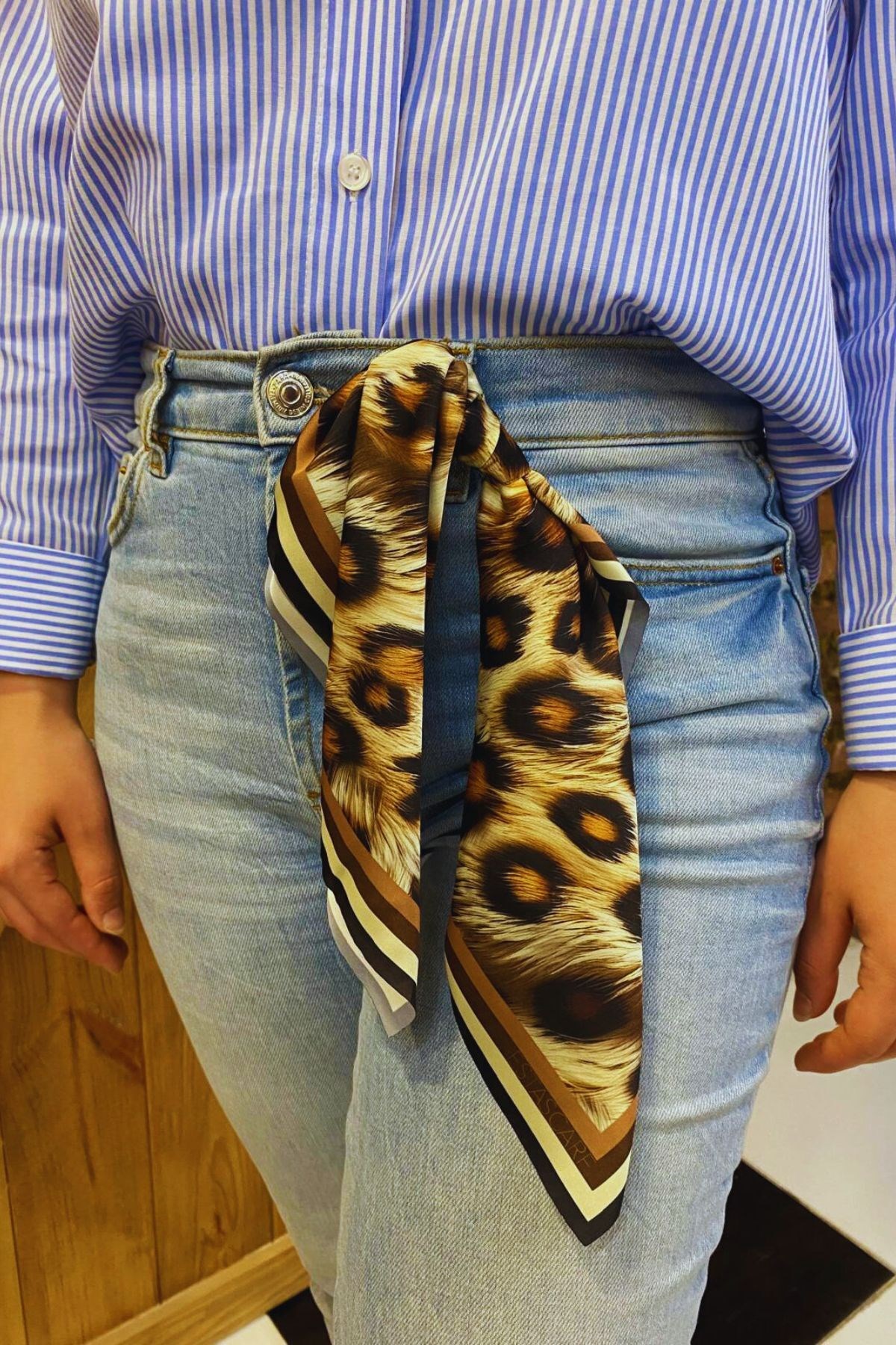 Leopar Desenli Fular Estascarf