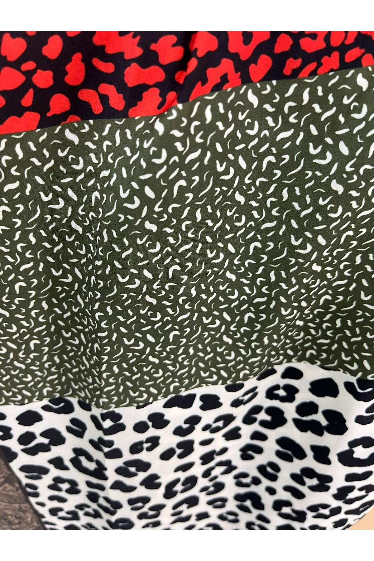Leopar Esintisi / Cupra Saten Aksesuar Şal Atkı Estascraf 180x70cm
