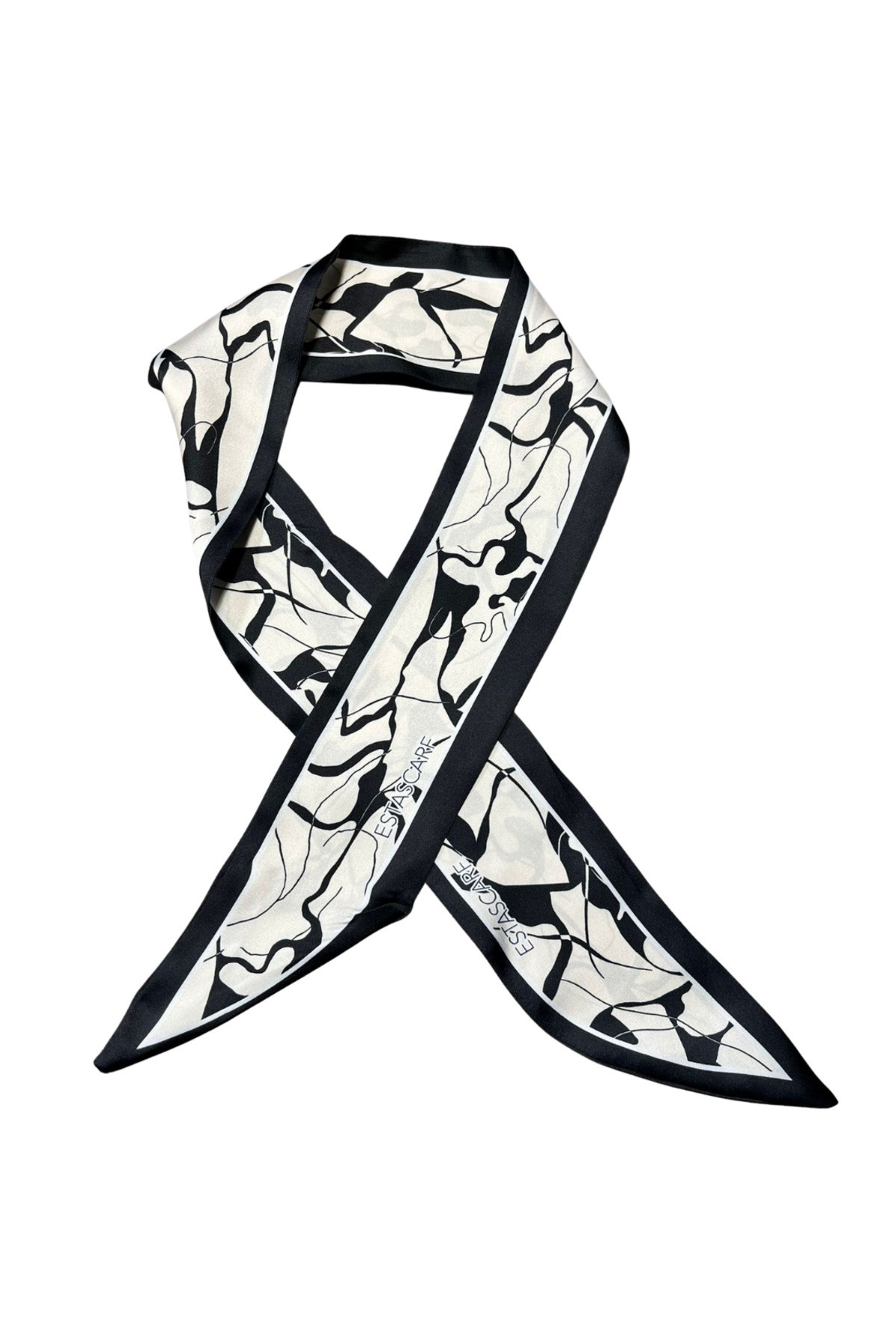 Mermer Dokunuşu Şeritli Fular Bandana Estascarf 7,5x100cm
