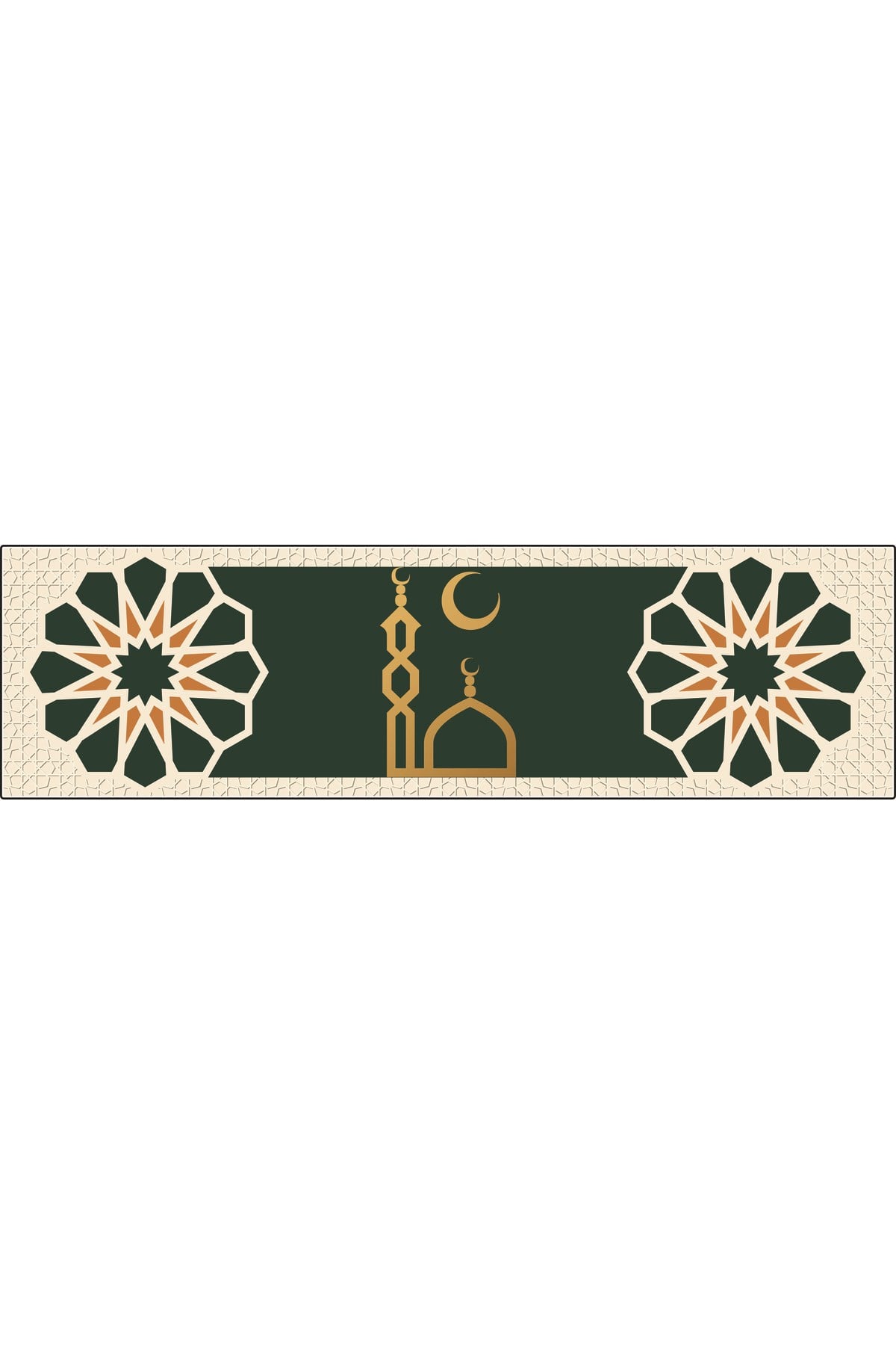 Ramazan Ayı Motifli Dijital Baskılı Runner Masa Örtüsü 40x140 cm
