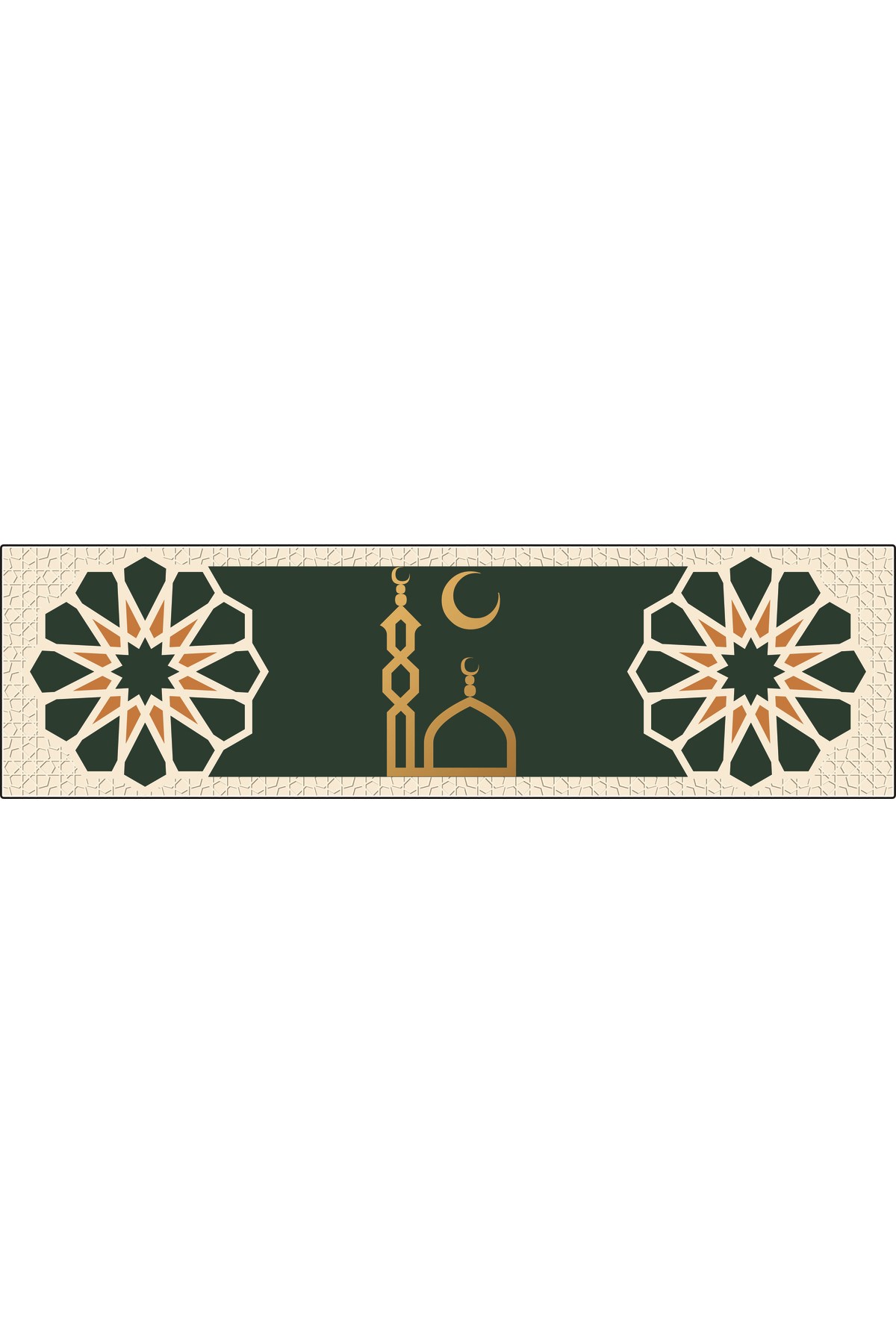 Ramazan Ayı Motifli Dijital Baskılı Runner Masa Örtüsü 40x140 cm