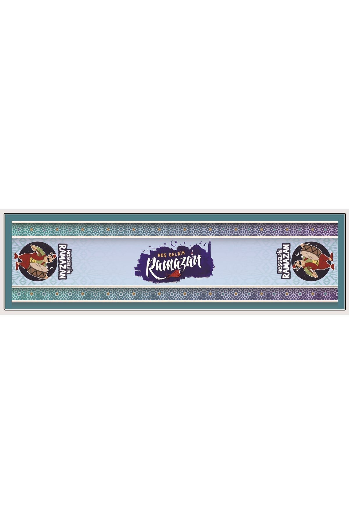 Ramazan Ayı Motifli Dijital Baskılı Runner Masa Örtüsü 40x140 cm