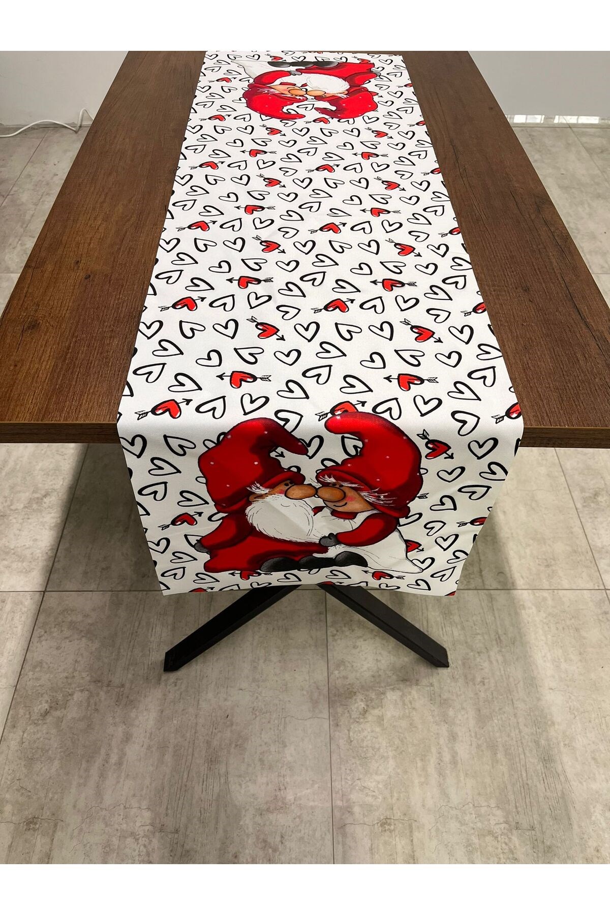 Sevgililer Günü Aşk Temalı Runner Örtüsü Noel 40 X 140