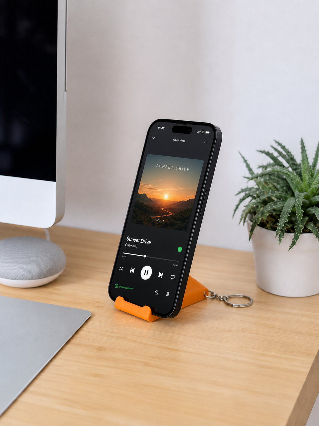 Tarzını Seç 3'ü 1 Arada Mini Telefon Tutucu Anahtarlık Charm – Turuncu 3,5 × 7 × 1 cm
