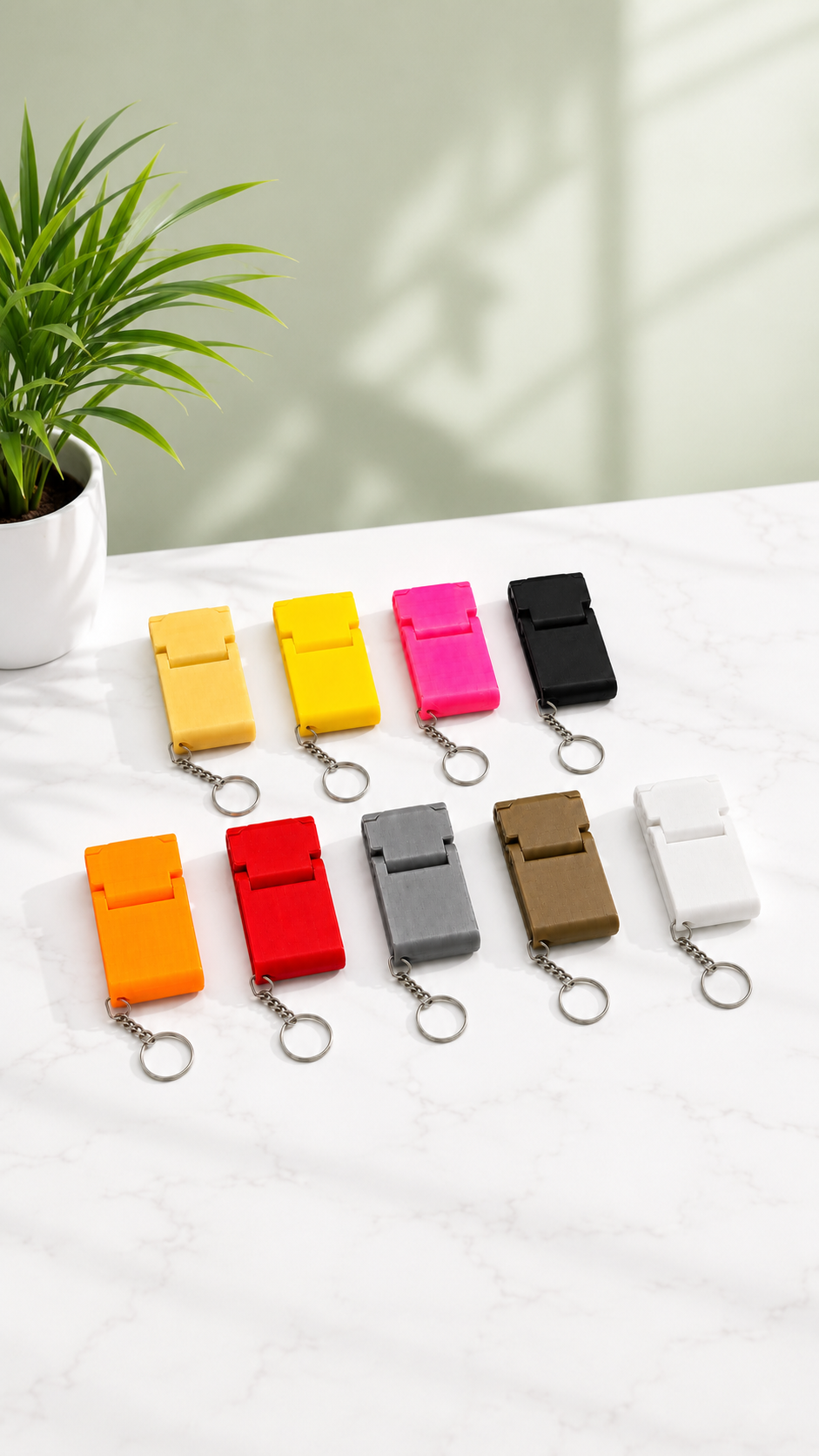 Tarzını Seç 3'ü 1 Arada Mini Telefon Tutucu Anahtarlık Charm – Gri 3,5 × 7 × 1 cm