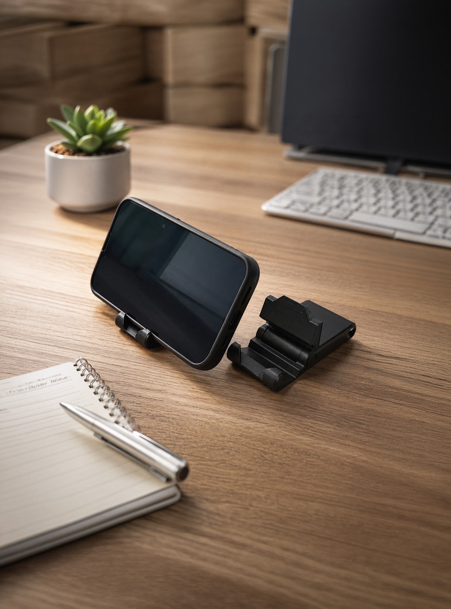 Tarzını Seç 3'ü 1 Arada Mini Telefon Tutucu Anahtarlık Charm – Siyah 3,5 × 7 × 1 cm