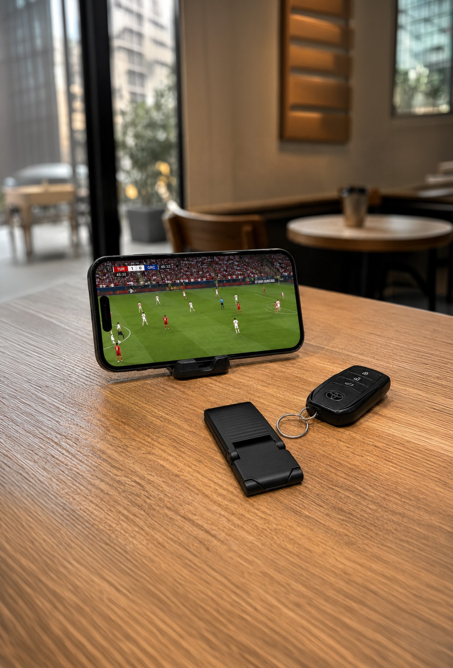 Tarzını Seç 3'ü 1 Arada Mini Telefon Tutucu Anahtarlık Charm – Siyah 3,5 × 7 × 1 cm