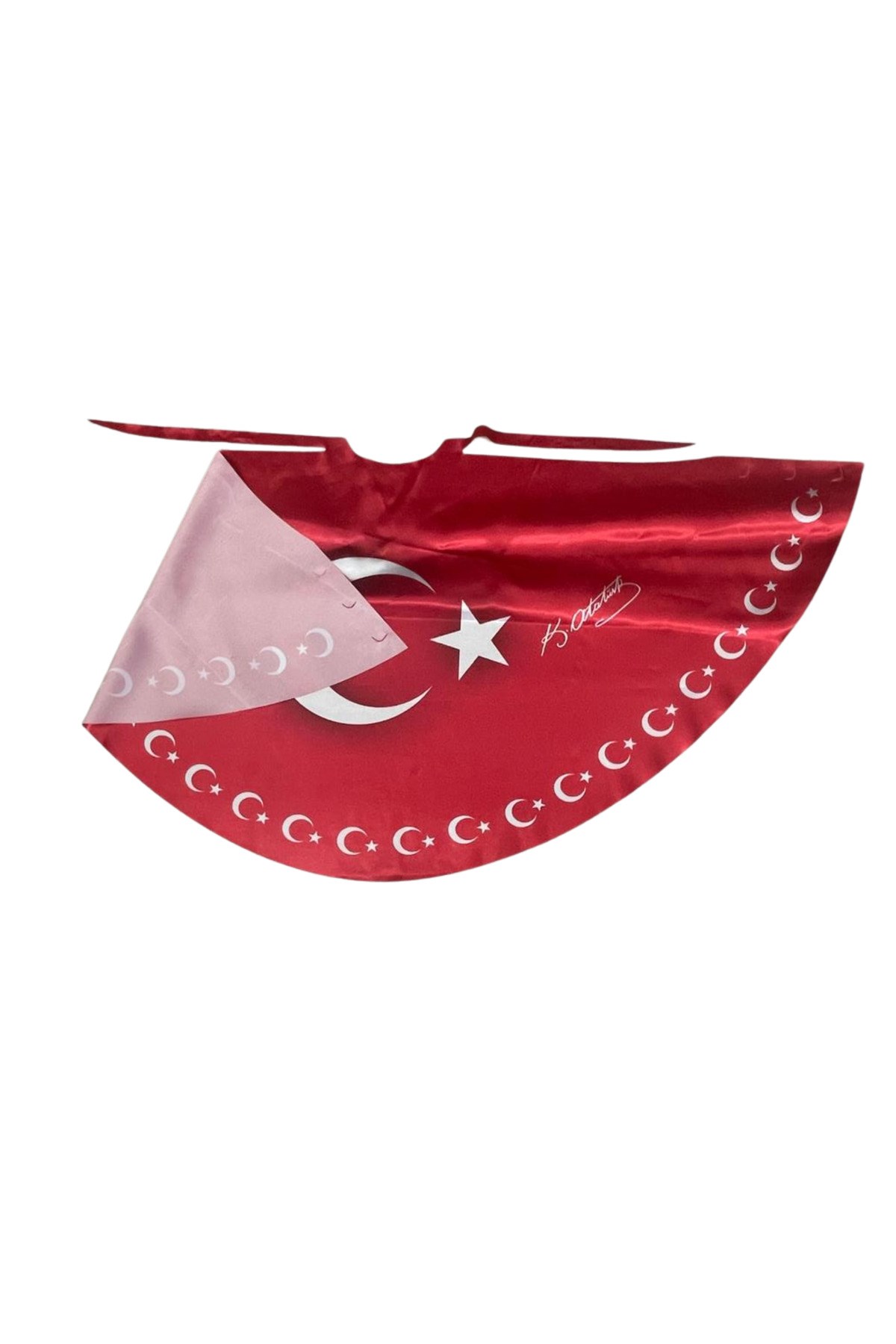 Tarzını Seç Ayyıldız Atatürk İmzalı Türk Bayraklı Pelerin Gösteri Kostümü 145x73cm