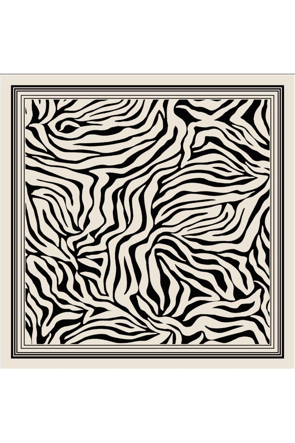Tarzını Seç Beyaz Zebra Fular / Bandana / Aksesuar / Eşarp 90x90 cm