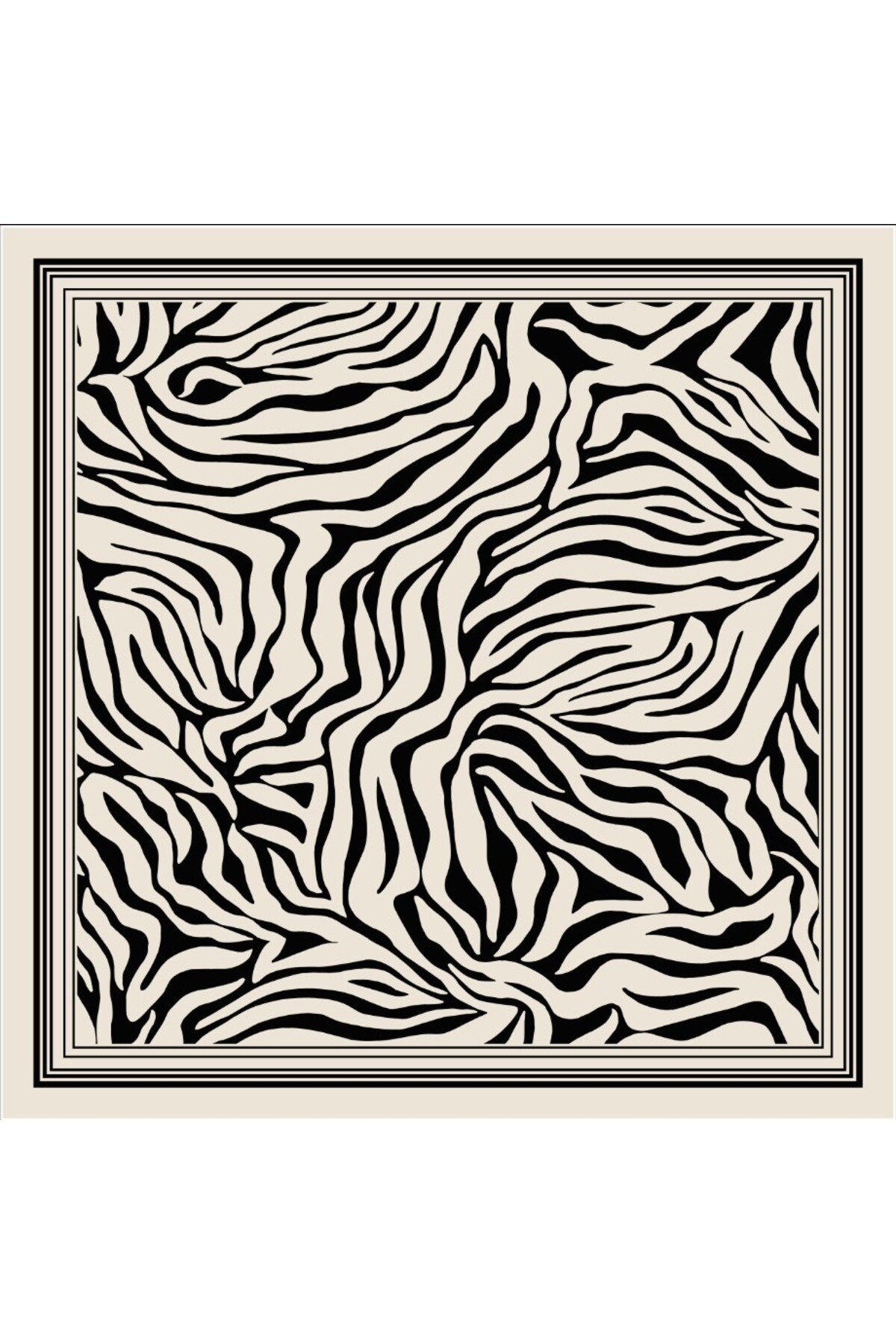 Tarzını Seç Beyaz Zebra Fular / Bandana / Aksesuar / Şal / Eşarp 70x70