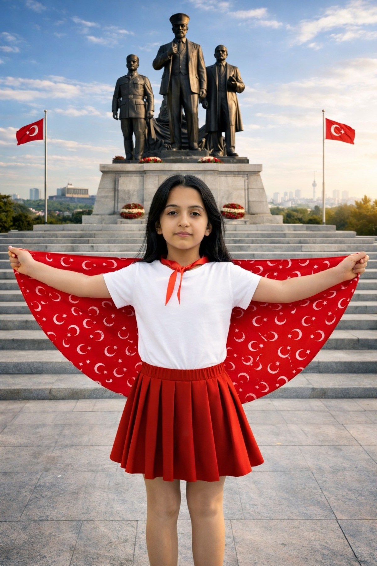 Tarzını Seç Çift Taraflı Ayyıldız Pelerin Gösteri Kostümü 145x73cm