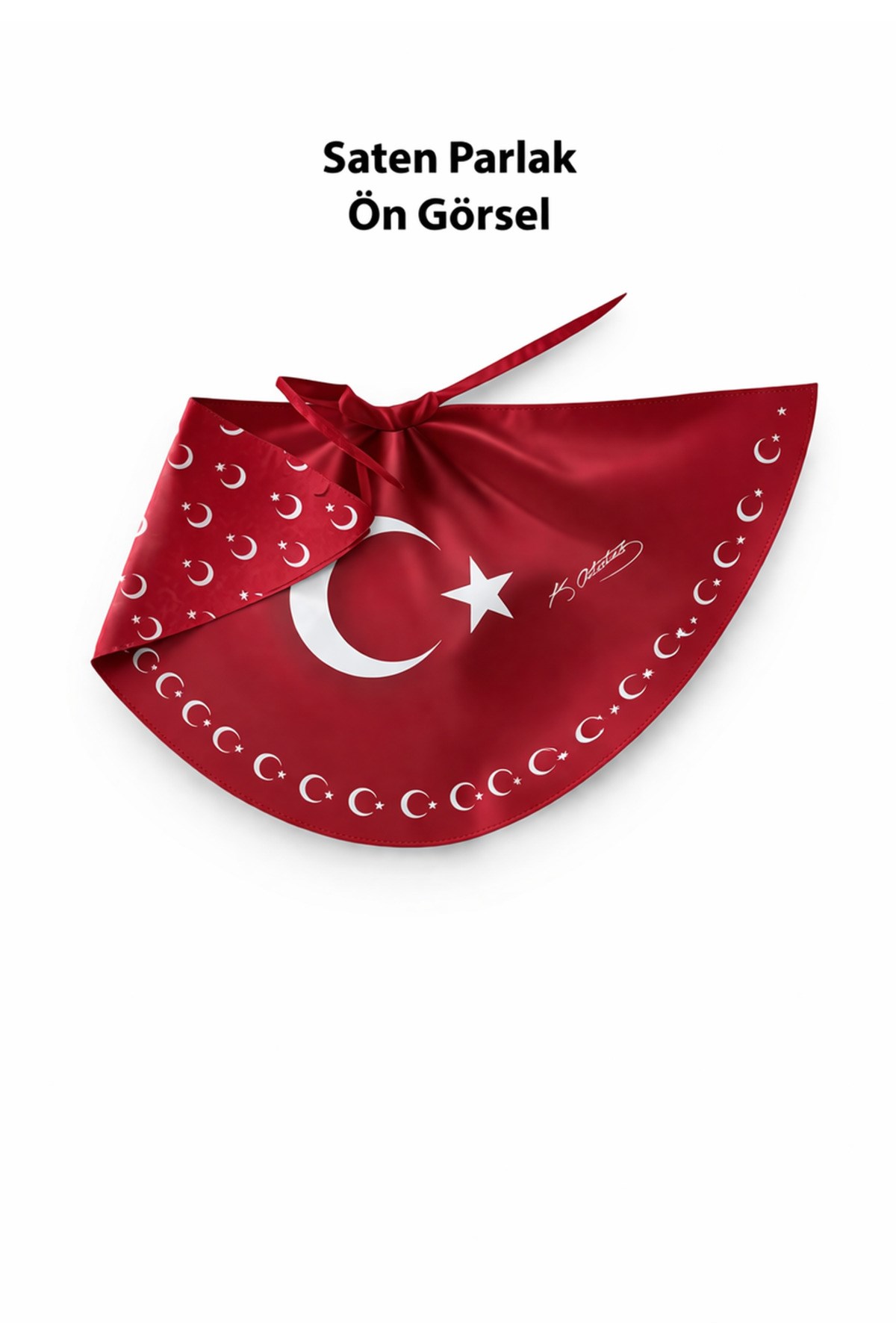 Tarzını Seç Çift Taraflı Ayyıldız Türk Bayraklı Pelerin Gösteri Kostümü 145x73cm