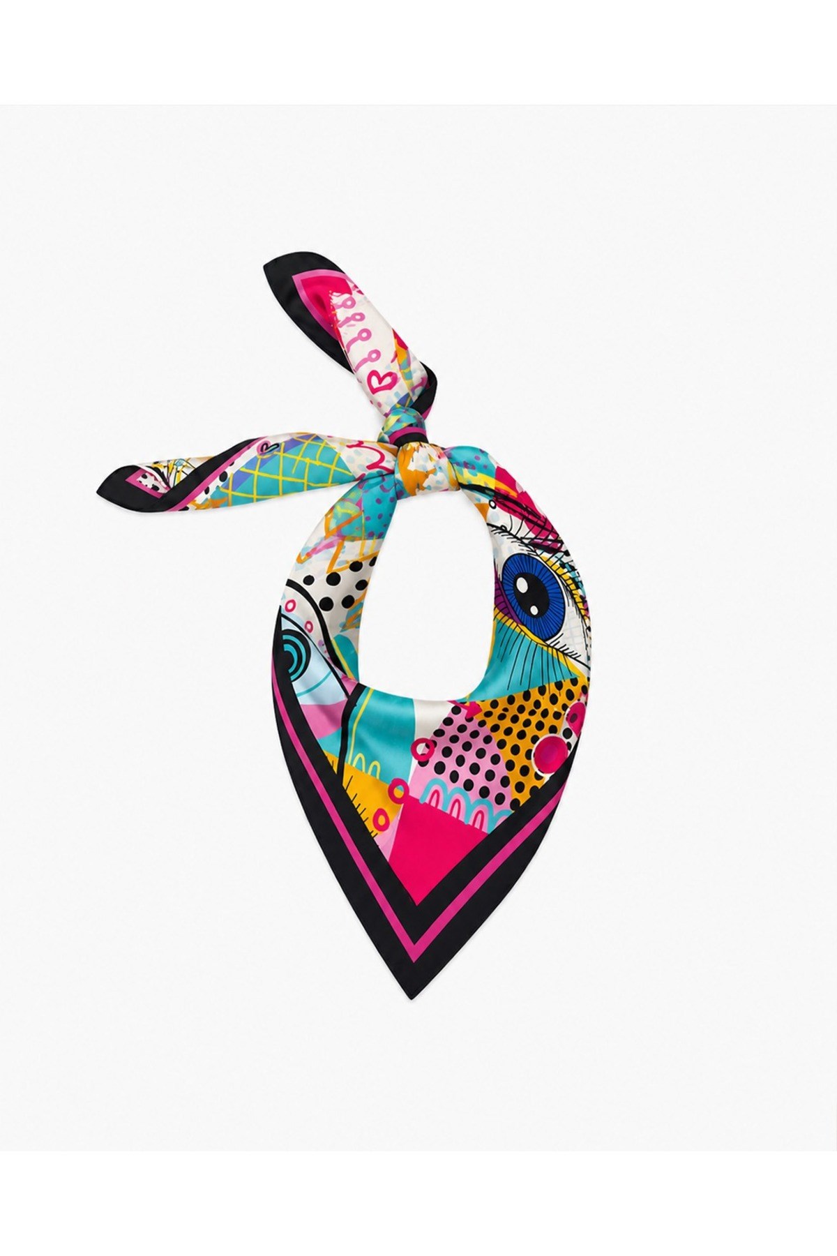 Tarzını Seç Gökkuşagı Desenli Fular / Bandana 70x70 cm