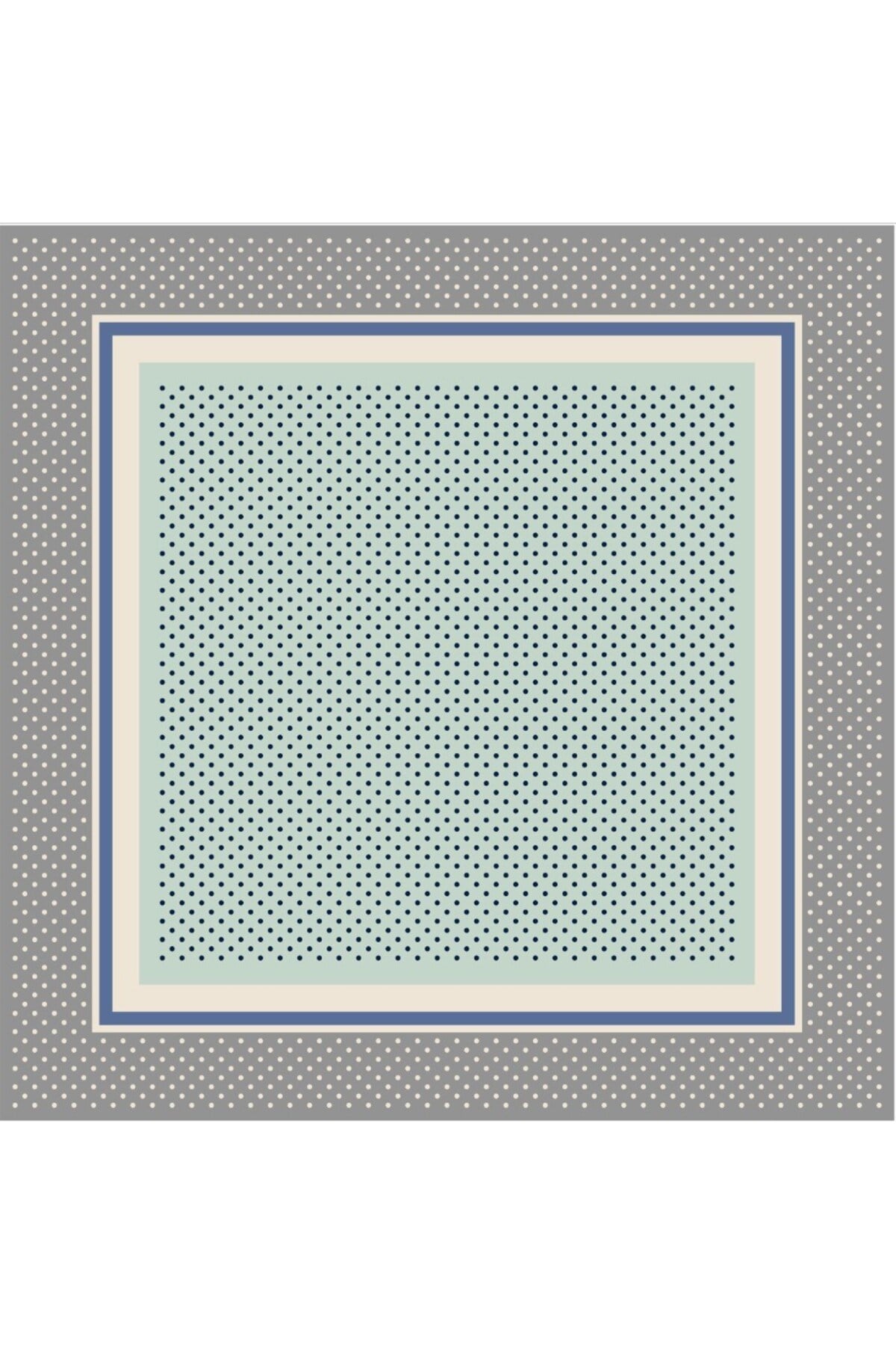 Tarzını Seç Gri Şerit Puantiyeli Fular / Bandana / Aksesuar / Eşarp 90x90 cm