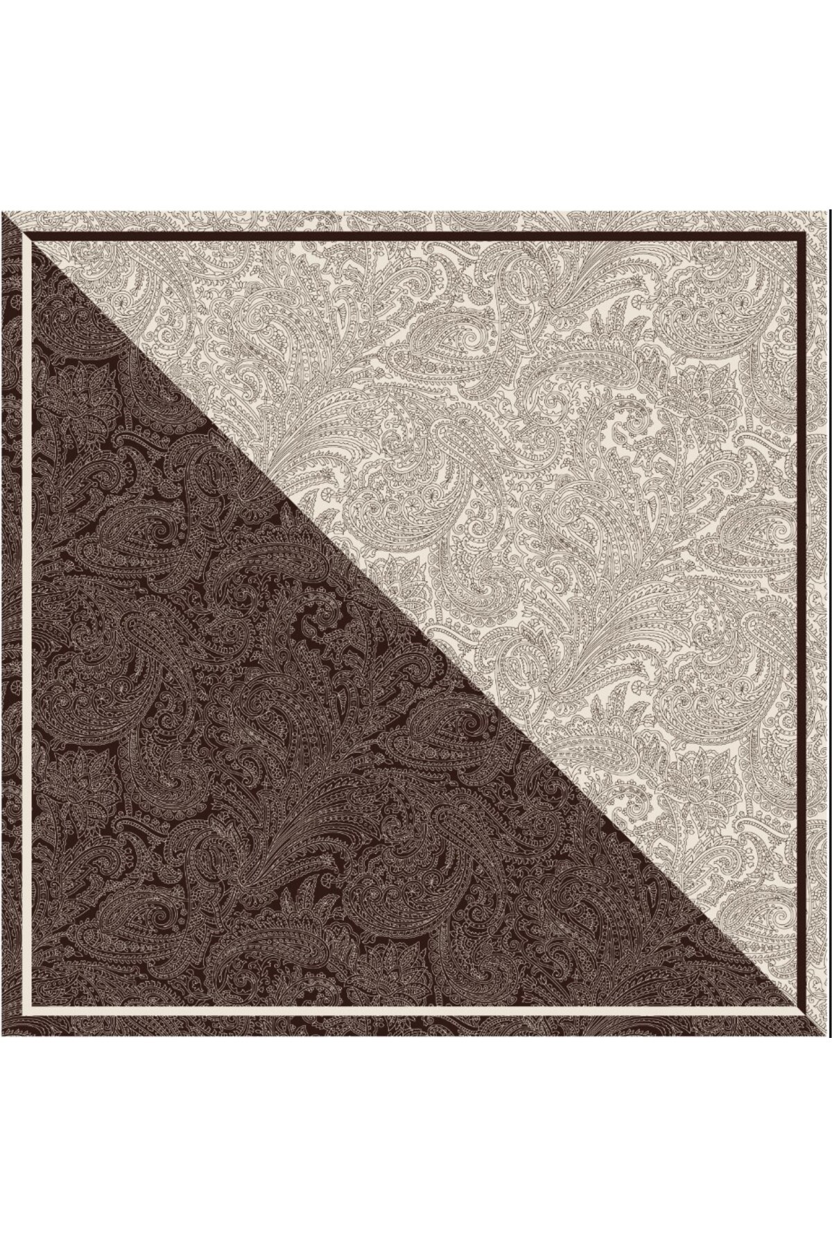 Tarzını Seç Kahverengi Royal Fular / Bandana / Aksesuar / Şal / Eşarp 70x70