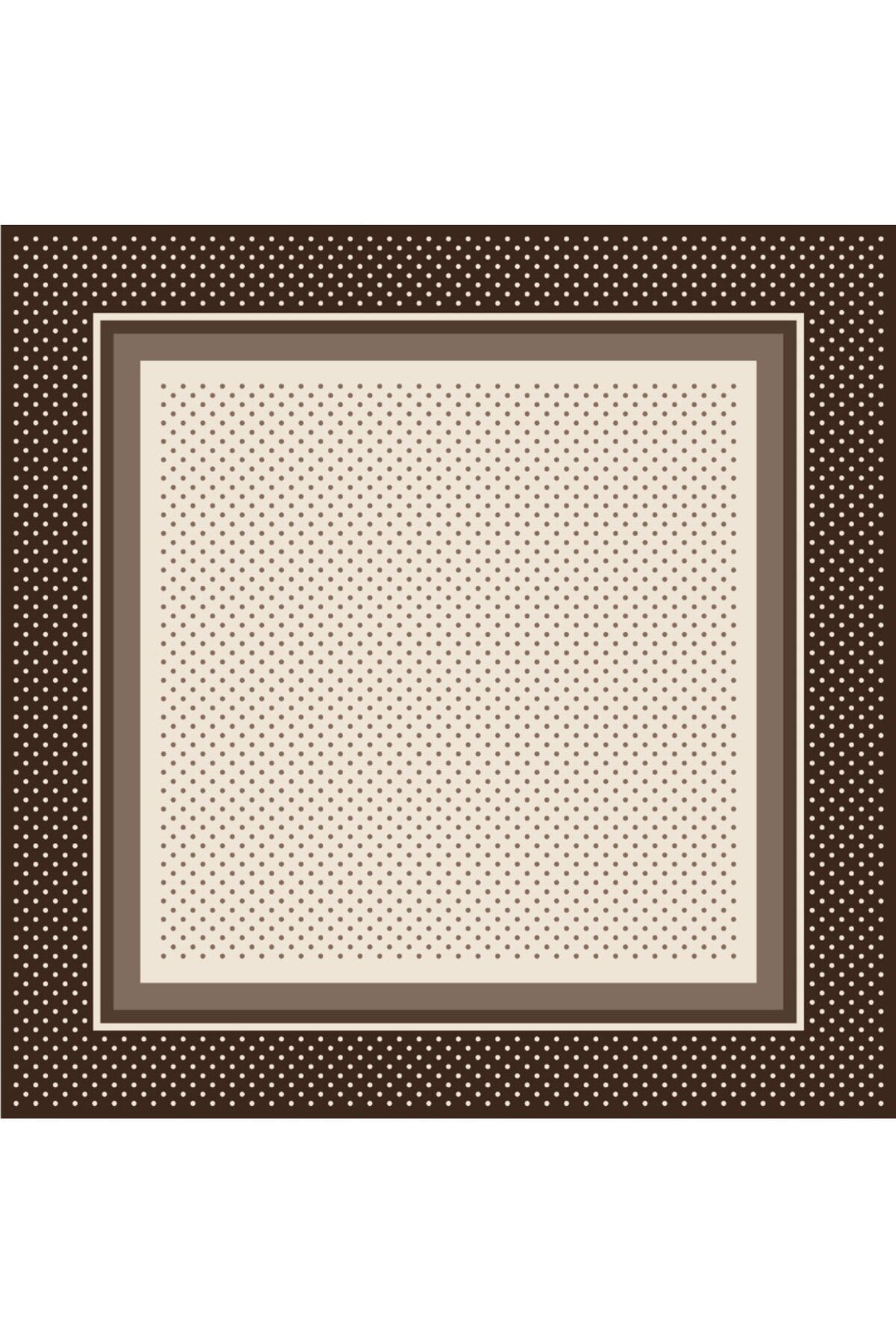 Tarzını Seç Kahverengi Şerit Puantiyeli Fular / Bandana / Aksesuar / Şal / Eşarp 70x70
