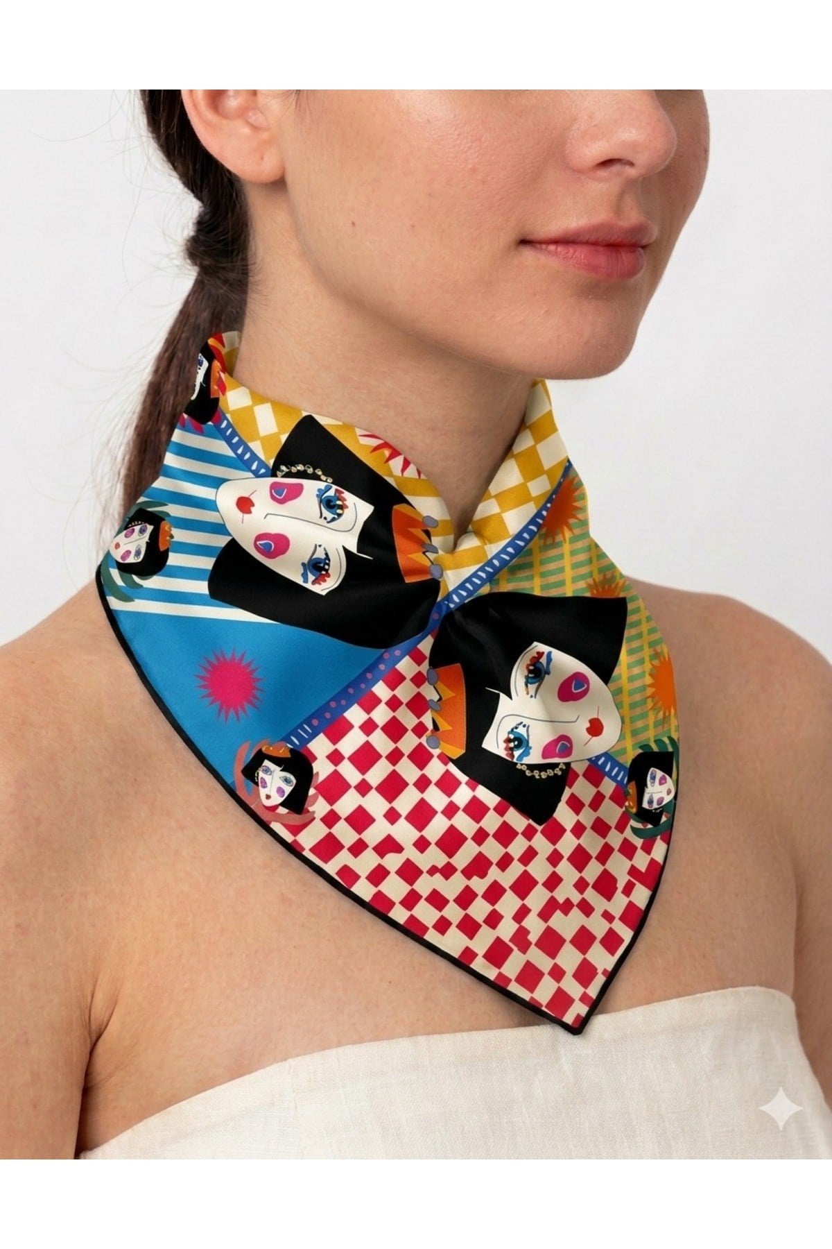 Tarzını Seç Lacivert Queen Fular / Bandana / Aksesuar 48x48 cm