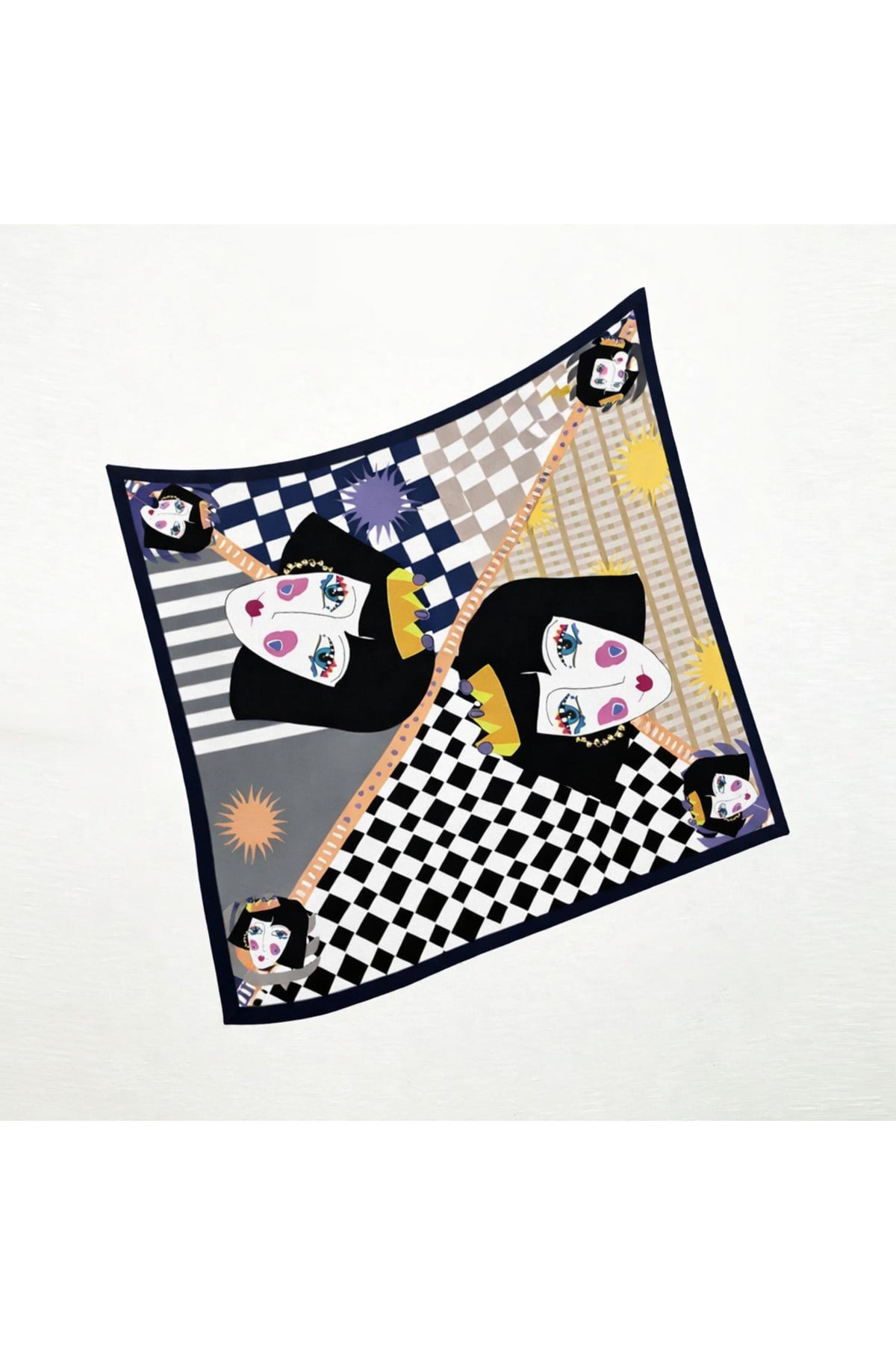 Tarzını Seç Lacivert Queen Fular / Bandana / Aksesuar 48x48 cm