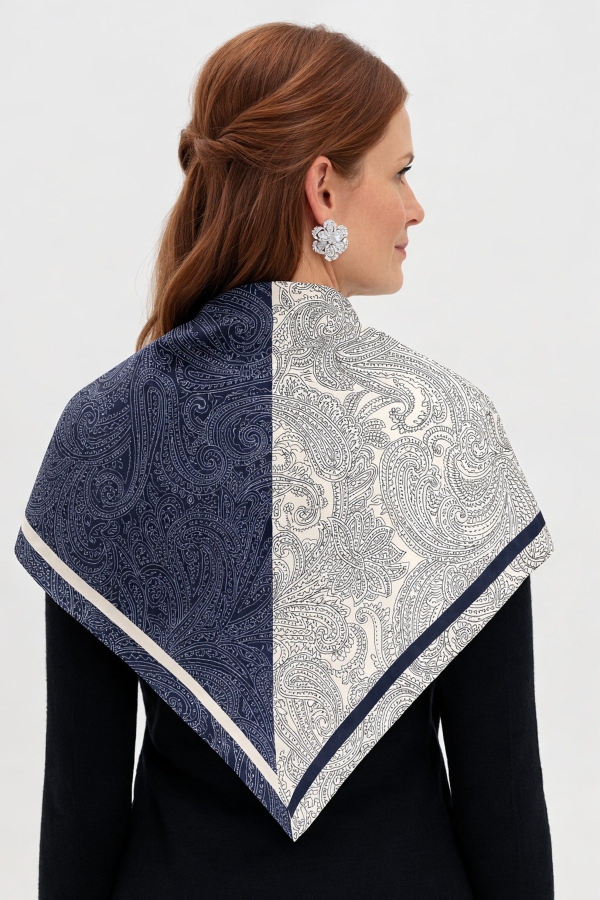 Tarzını Seç Lacivert Royal Fular / Bandana / Aksesuar / Eşarp 90x90 cm