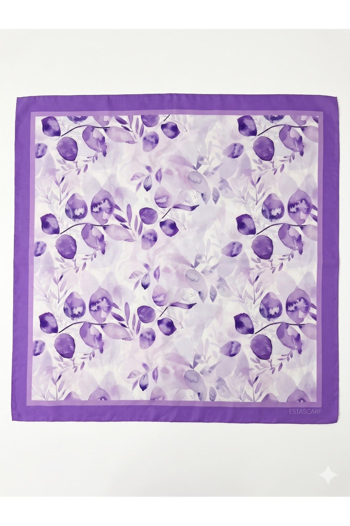 Tarzını Seç Lavanta Desenli Fular / Bandana 70x70 cm