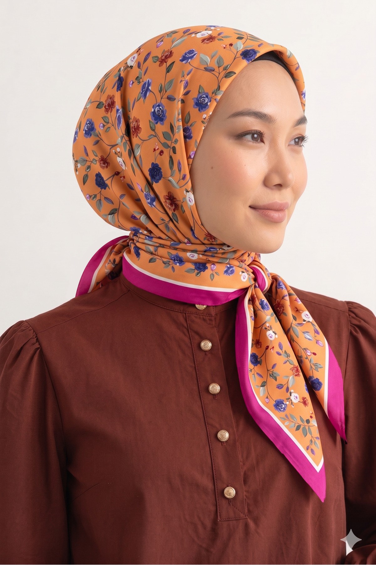 Tarzını Seç Pembe Gül Fular / Bandana / Aksesuar / Eşarp 90x90 cm
