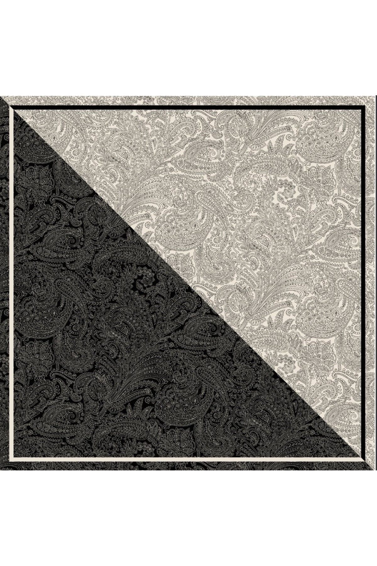 Tarzını Seç Siyah Royal Fular / Bandana / Aksesuar 48x48 cm