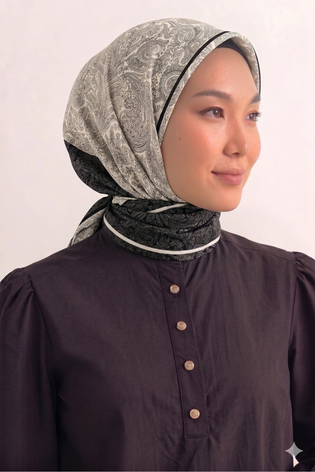 Tarzını Seç Siyah Royal Fular / Bandana / Aksesuar / Eşarp 90x90 cm