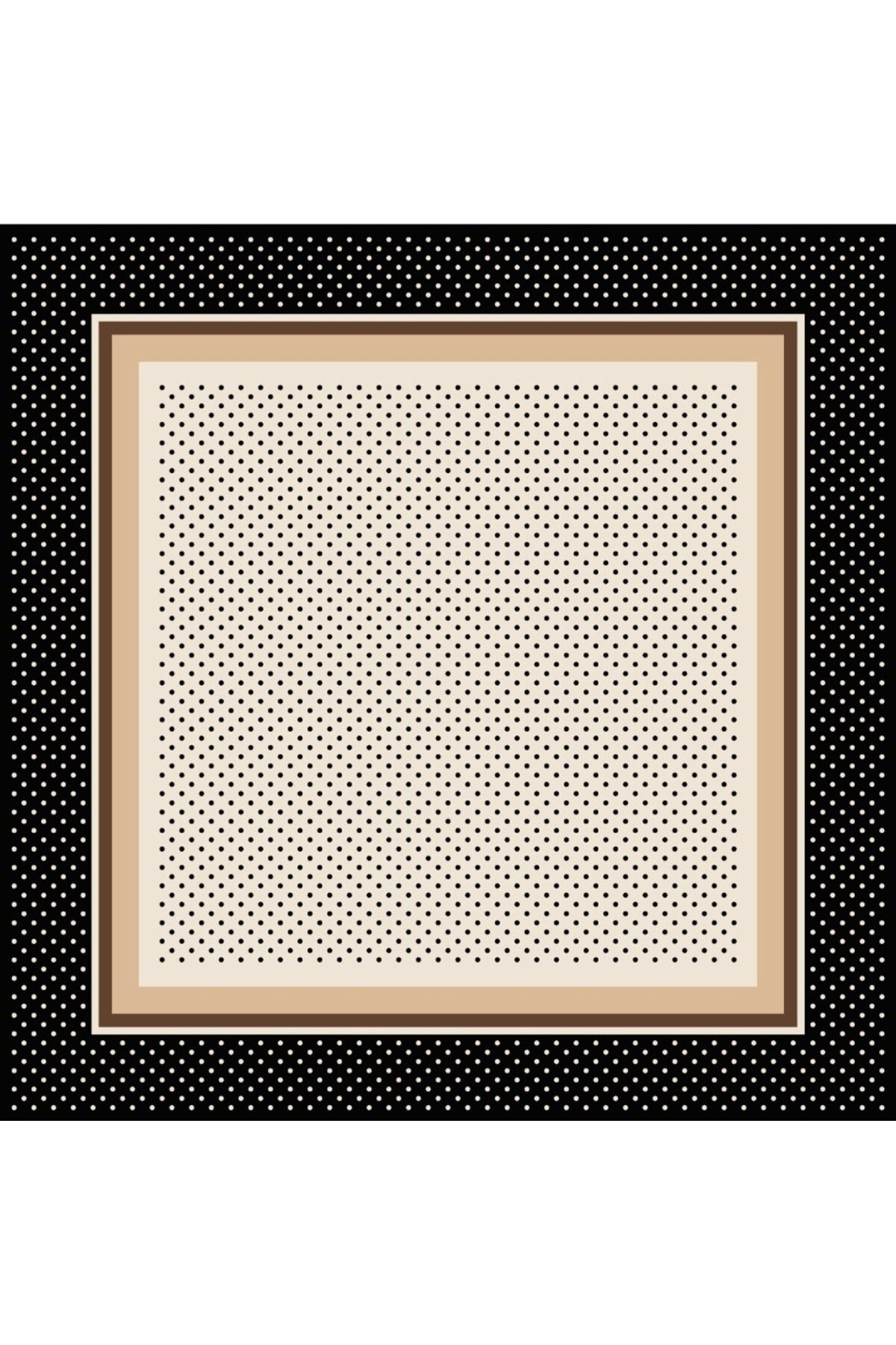 Tarzını Seç Siyah Şerit Puantiyeli Fular / Bandana / Aksesuar 48x48 cm