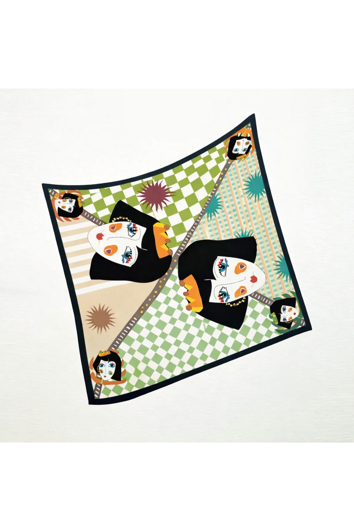 Tarzını Seç Yeşil Queen Fular / Bandana / Aksesuar 48x48 cm
