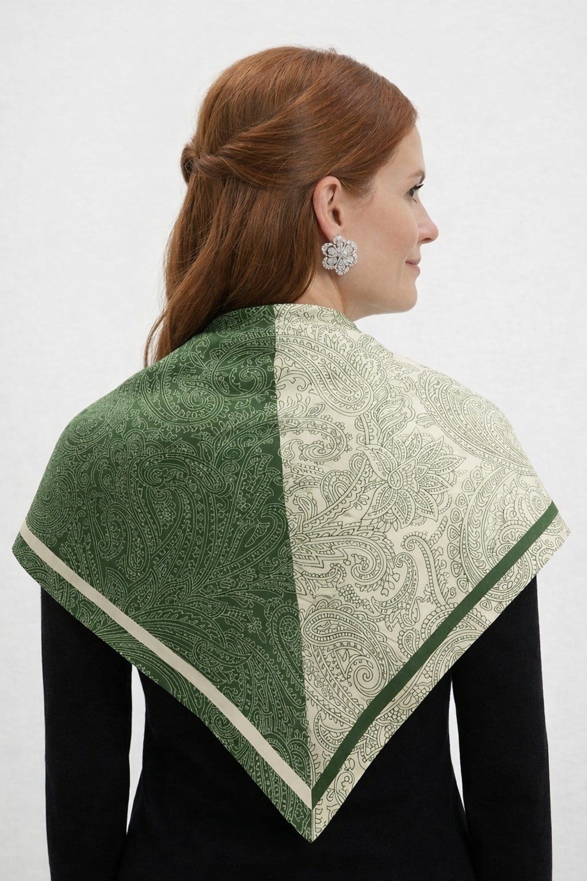 Tarzını Seç Yeşil Royal Fular / Bandana / Aksesuar / Eşarp 90x90 cm