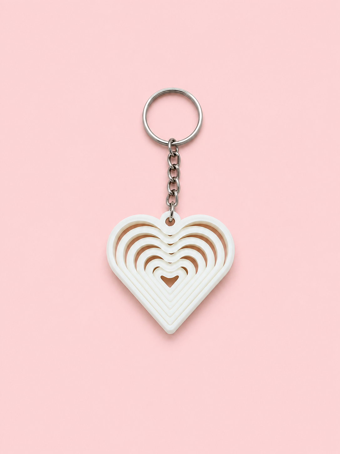 Tarzınıseç 3D Beyaz Kalp Anahtarlık Charm