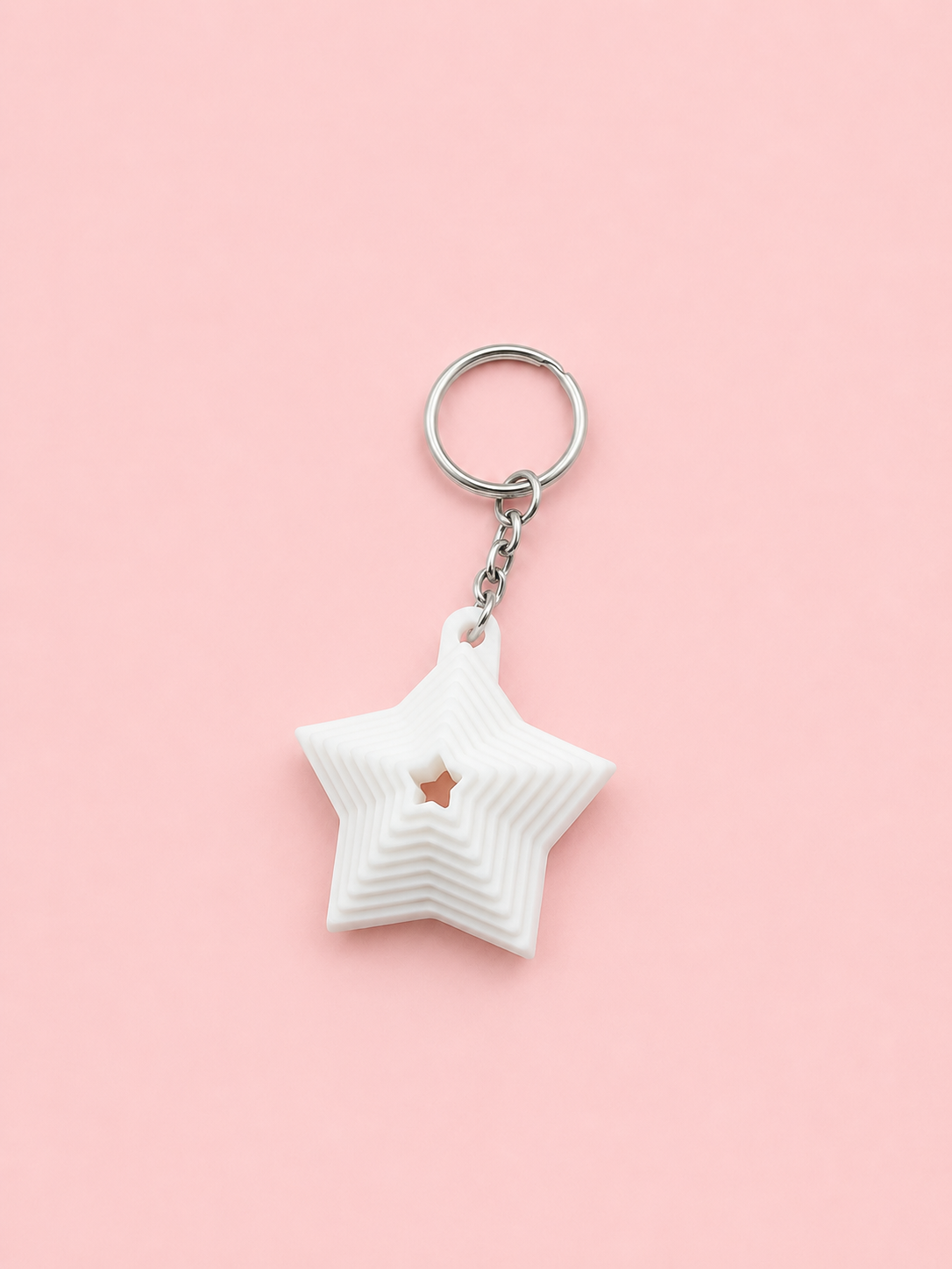 Tarzınıseç 3D Beyaz Yıldız Anahtarlık Charm