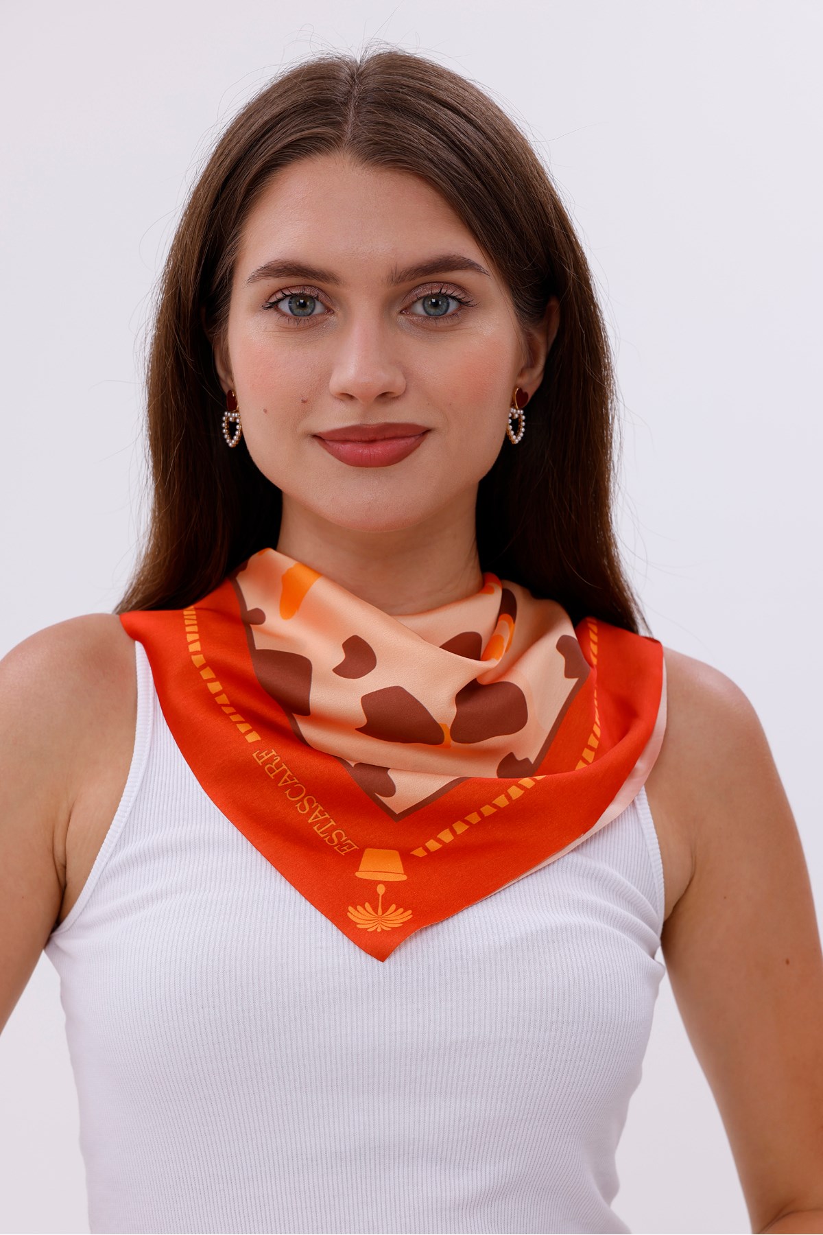 Turuncu Terrazzo - Berlin Model Fular Estascarf