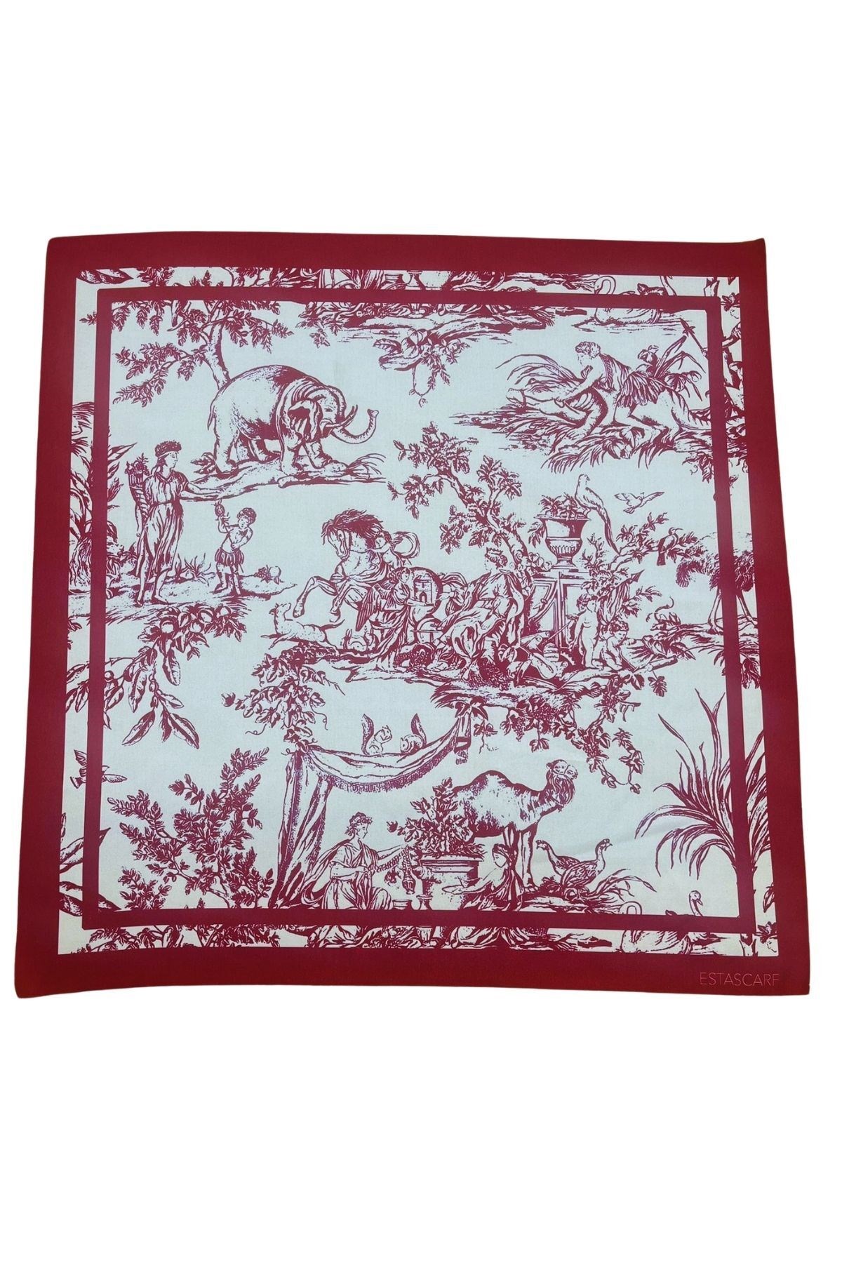 Vintage Desenli Fular Estascarf