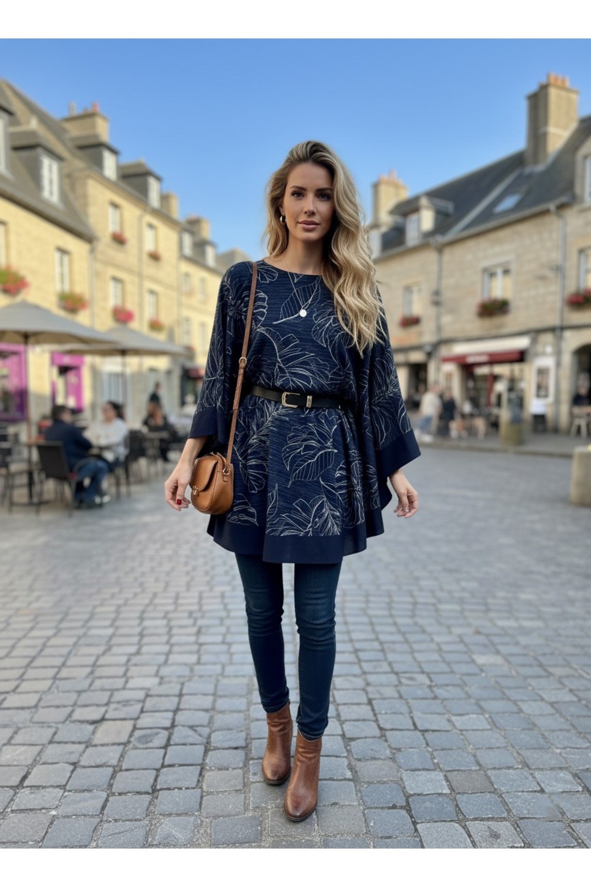 Yeni Sezon Rahat Modern Mira Oversize Panço / Tesettür Tunik - Panço