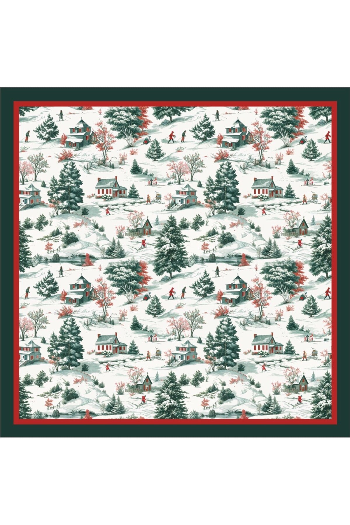 Yeni Sezon Yılbaşı Desenli Bandana Fular Yeni Yıl Hediyesi Şal Estascarf 70x70 Cm