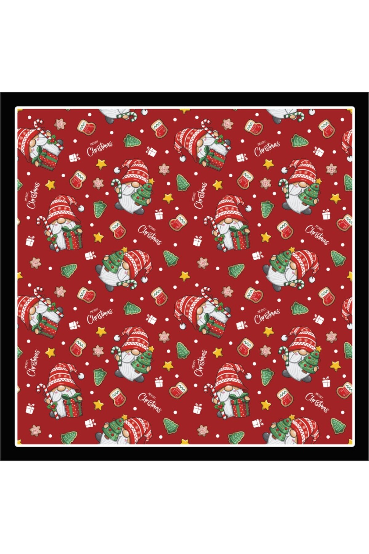 Yeni Sezon Yılbaşı Desenli Bandana Fular Yeni Yıl Hediyesi Şal Estascarf 70x70 Cm