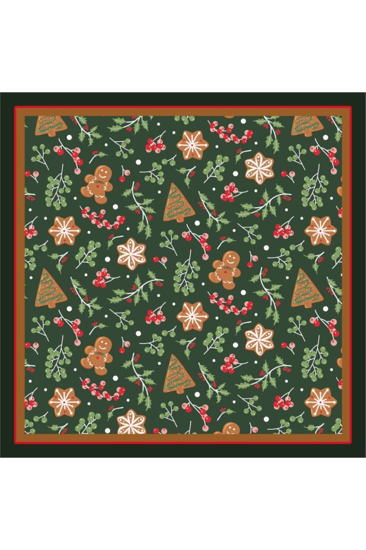 Yeni Sezon Yılbaşı Desenli Bandana Fular Yeni Yıl Hediyesi Şal Estascarf 70x70 Cm