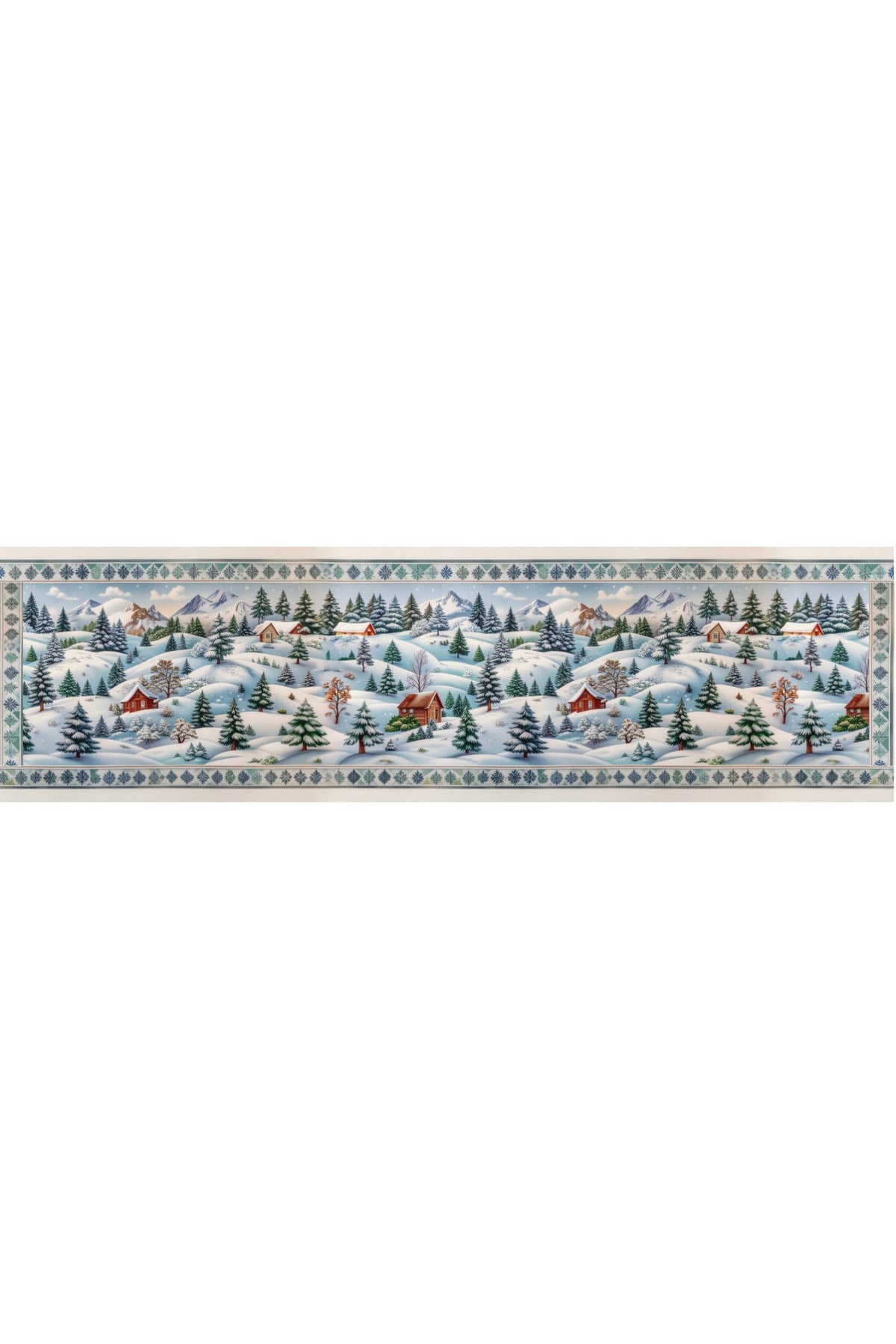 Yılbaşı Temalı Dijital Baskılı Runner Örtüsü Christmas 40x140 cm