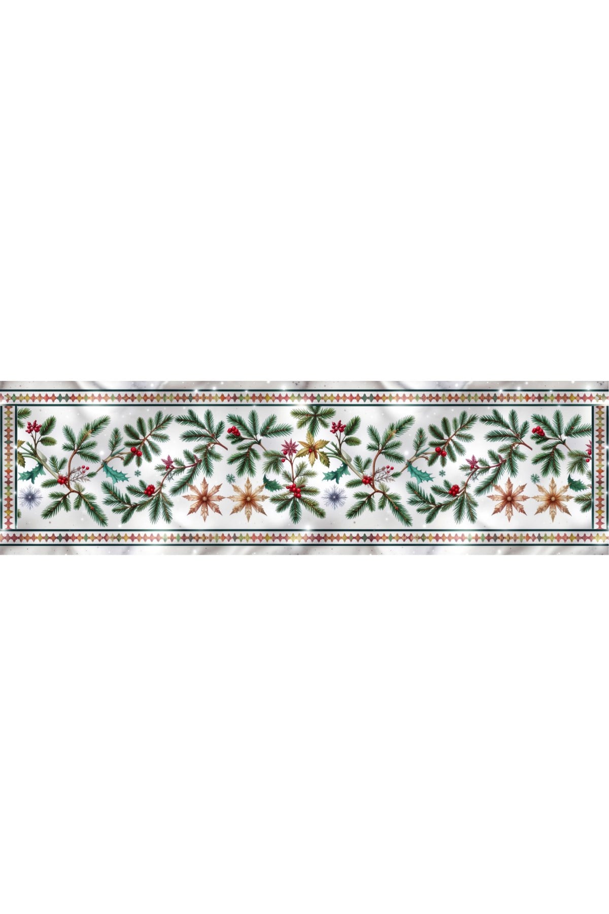 Yılbaşı Temalı Dijital Baskılı Runner Örtüsü Christmas 40x140 cm