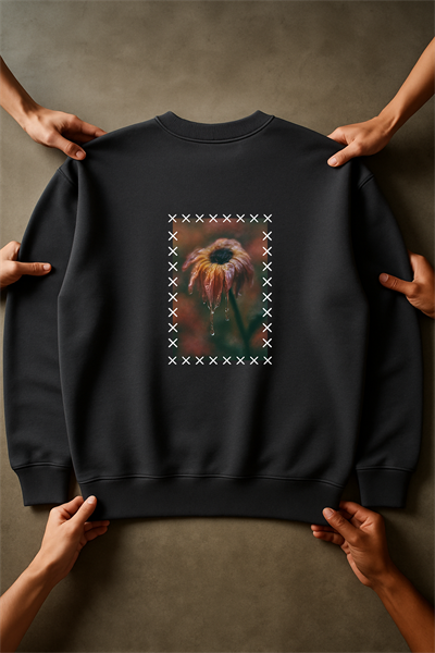'After Rain' Lacivert Oversize Sweatshirt