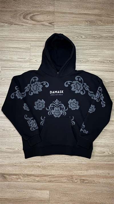 'Damask' Siyah Oversize Sweatshirt