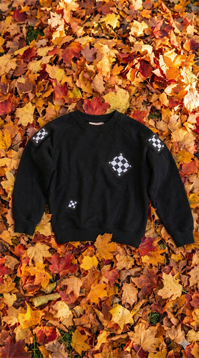 'Mosaic' Siyah Oversize Sweatshirt