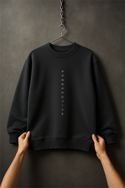 'Perspective' Lacivert Oversize Sweatshirt