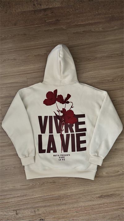 'Vivre La Vie' Bej Oversize Sweatshirt