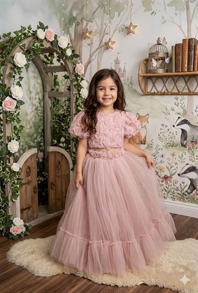 Gül Detaylı Prenses Takım