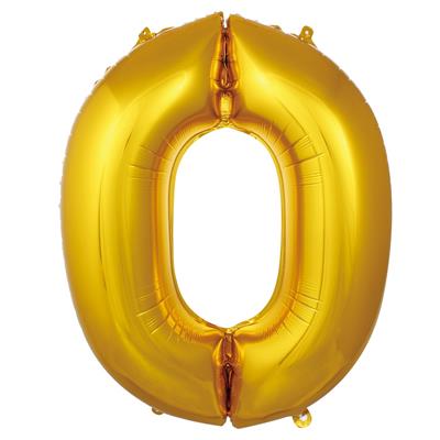 0 Rakam Altın Folyo Balon 40