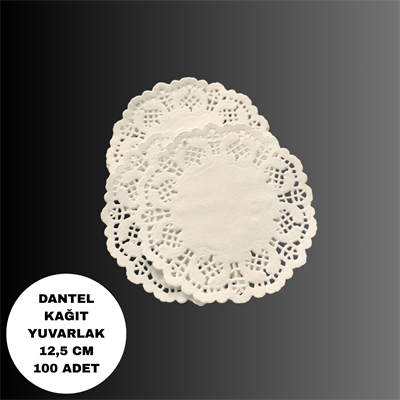 12,5 cm Yuvarlak Dantel Kâğıt Pasta & Sunum Altlığı 100 adet