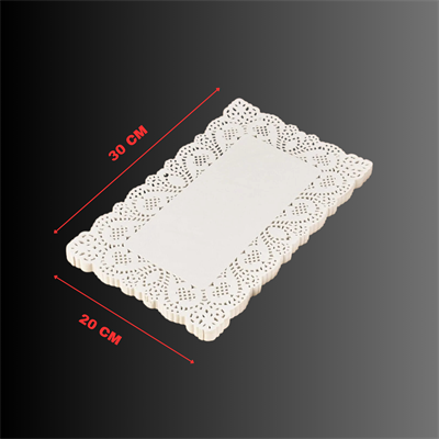 20*30 cm Dikdörtgen Dantel Kâğıt Pasta & Sunum Altlığı 50 adet