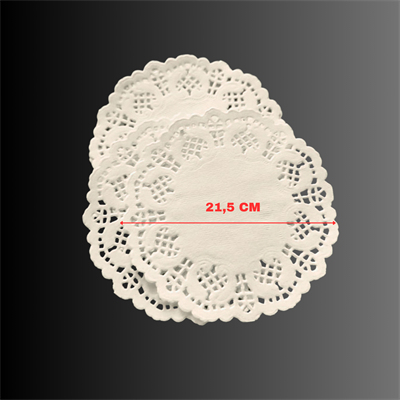 21,5 cm Yuvarlak Dantel Kâğıt Pasta & Sunum Altlığı 50 adet